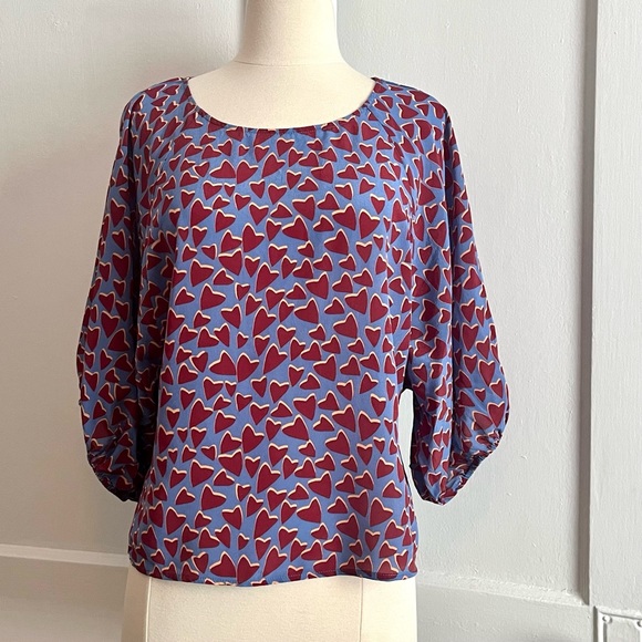 Maeve 100% SILK Kimono HEART Blouse - SMALL - Picture 5 of 11